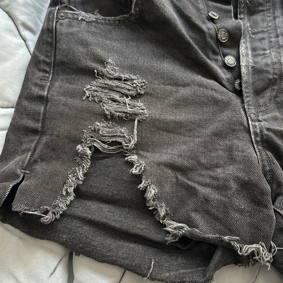 AGOLDE Dee Ultra High Rise Short - Seeker black denim size 25 - Picture 5 of 8